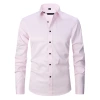 Amazon stretch shirt, men's long-sleeved cross-border men's fashion, men's shirt, men's top, slim solid color inch shirt Specification image
